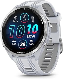 Garmin Forerunner 965 Quartz Smartwatch for Unisex, Whitestone/Powder Grey