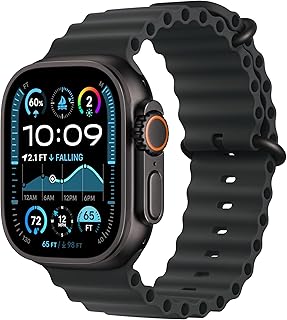 Apple Watch Ultra 2 GPS + Cellular 49mm Smartwatch, Sports Watch with Black with Rugged Titanium Case with Black Ocean Band. Fitness Tracker, Precision GPS, Extra-Long Battery Life